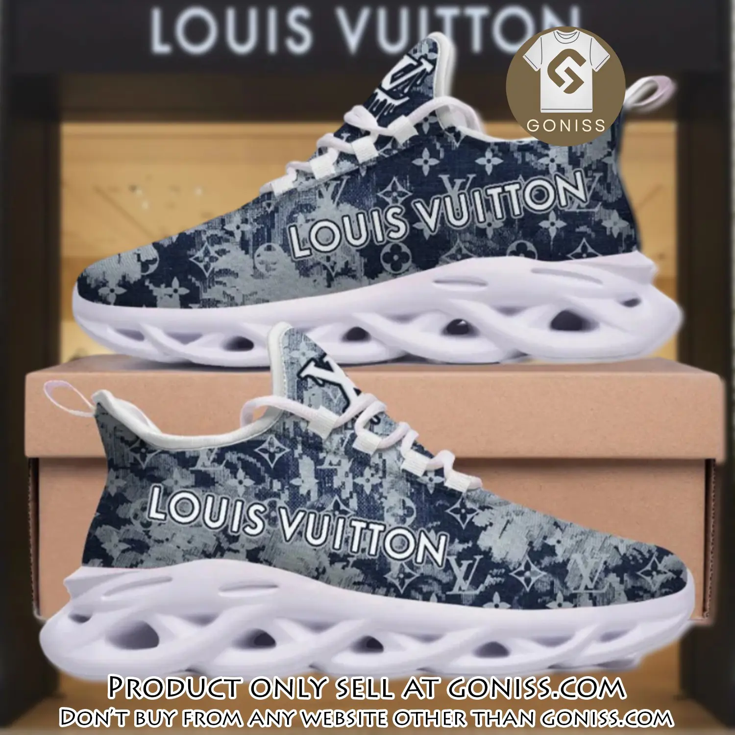 Louis vuitton blue pattern max soul shoes luxury brand gifts for men women gn0123198